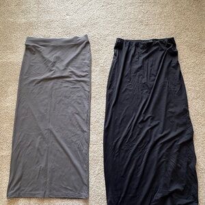 Elegant Gray and Black Women's Skirt Set